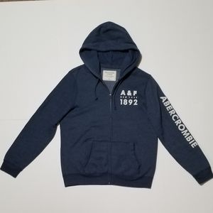 Abercrombie & Fitch blue gray zip hoodie